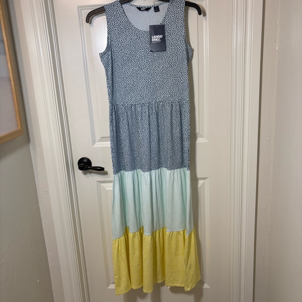 NWT Lands' End Tiered Sleeveless Maxi Dress Women’s S